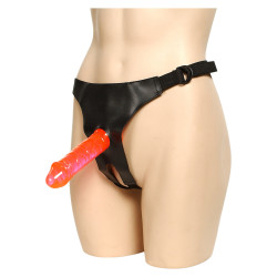 Crotchless Strap On Harness With 2 Dongs
