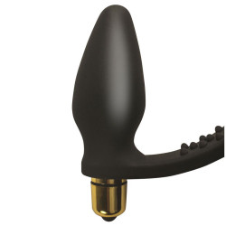 Rocks Off 7 Speed ROZen Cock Ring And Anal Plug Black